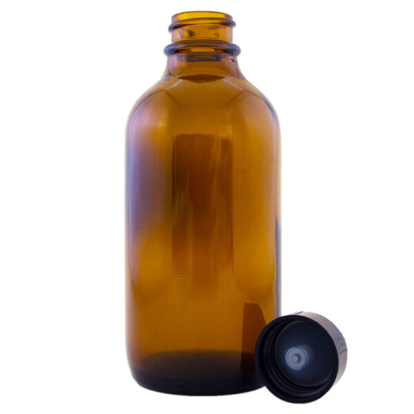 4oz amber glass bottle with phenolic lid
