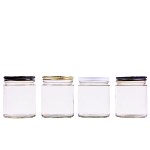 9oz clear glass jars