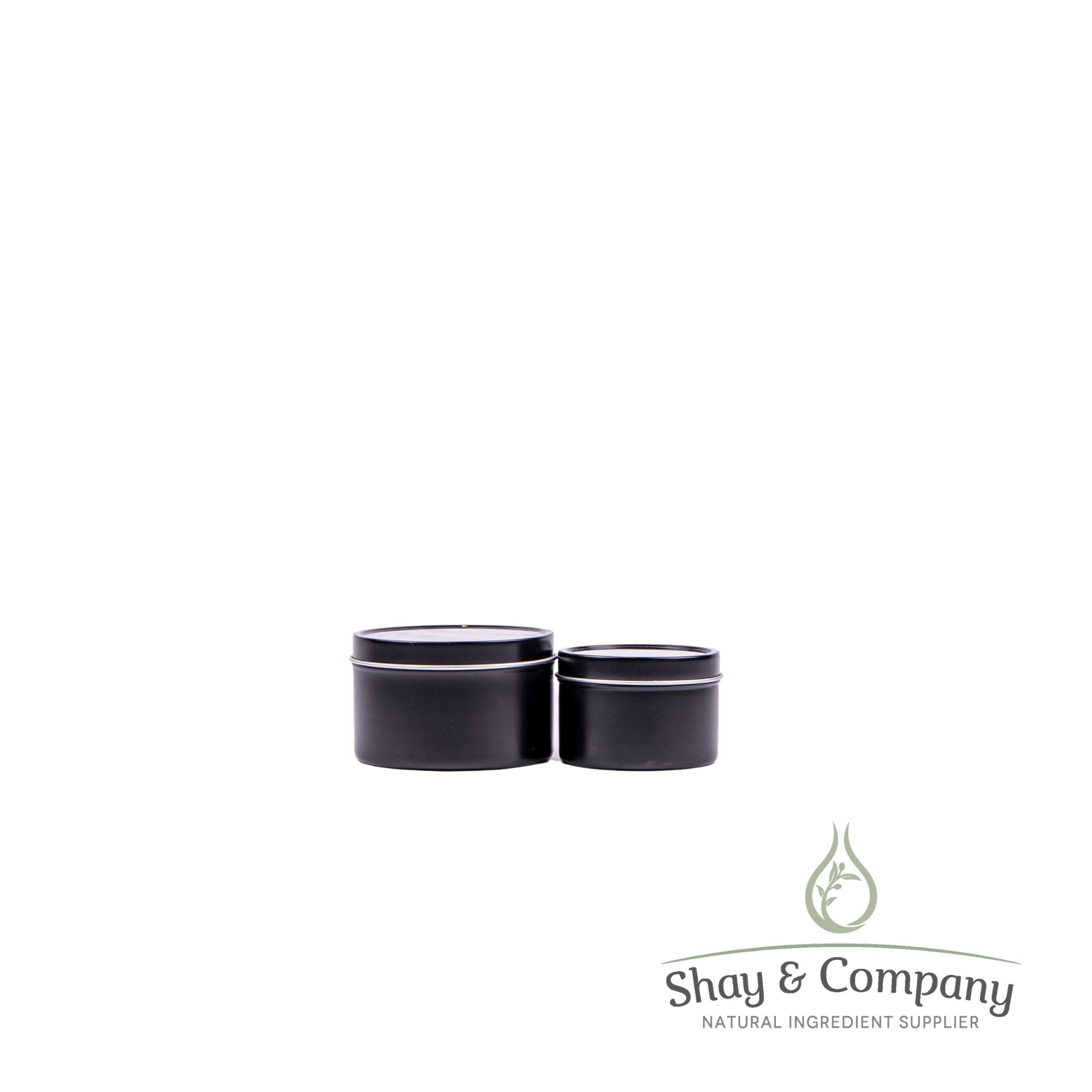 Black Tin - 8 ounce- Deep great for Candles