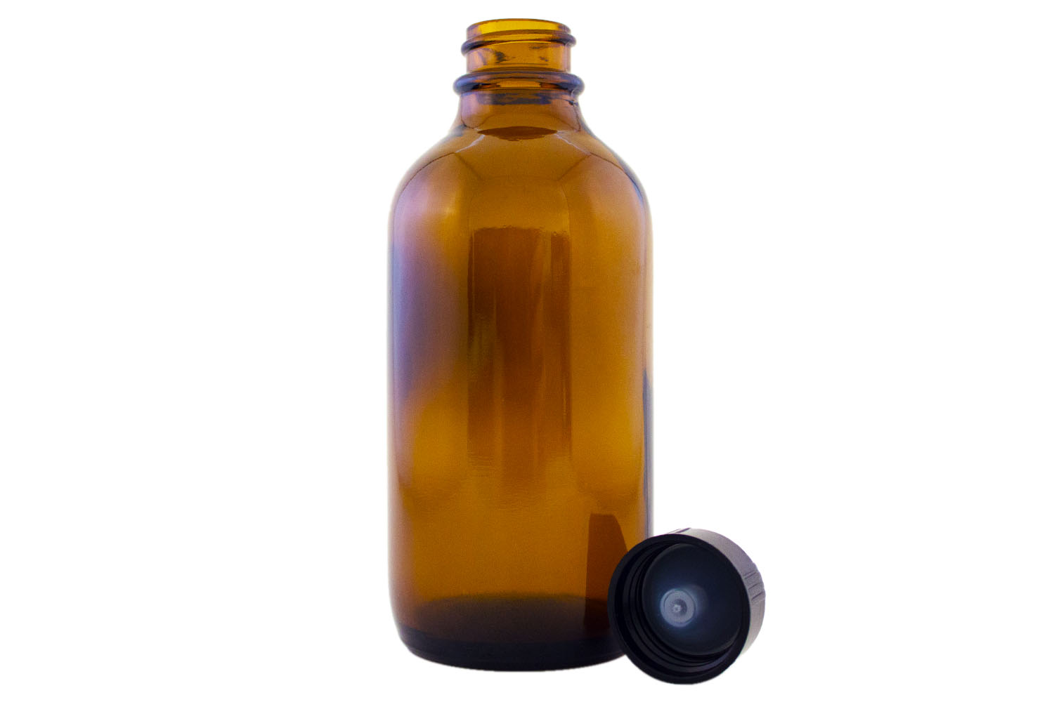 4oz amber glass bottle with phenolic lid