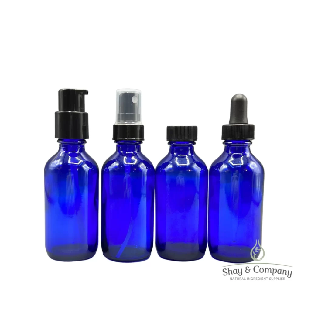 2oz blue glass bottles